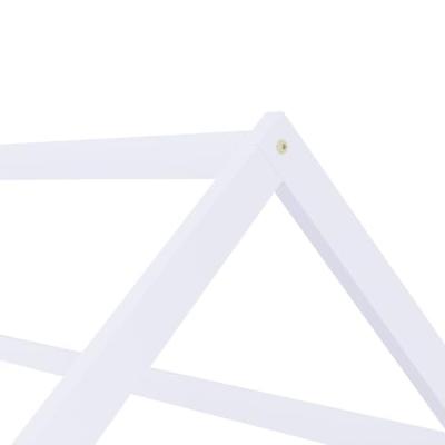 Kinderbedframe massief grenenhout wit 80x160 cm