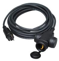 Kopp 145210047 rubberen verlenging met 3-voudige koppeling, 10 m, zwart - thumbnail