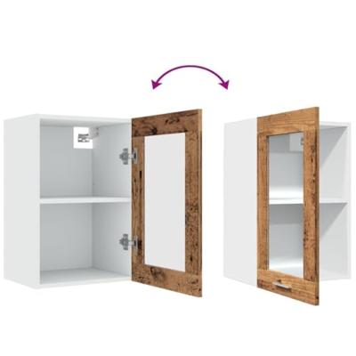 Hangkast 40x31x60 cm bewerkt hout oud houtkleurig