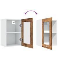 Hangkast 40x31x60 cm bewerkt hout oud houtkleurig - thumbnail