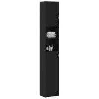 Badkamerkast 32x25,5x190 cm bewerkt hout zwart - thumbnail