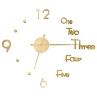 VidaXL 3d-wandklok modern xxl 100 cm goudkleurig - thumbnail