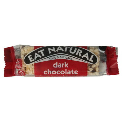 Eat Natural Pure chocolade met cranberries & macadamia 40 Gram Eat Natural Pure chocolade met cranberries & macadamia 40 Gram