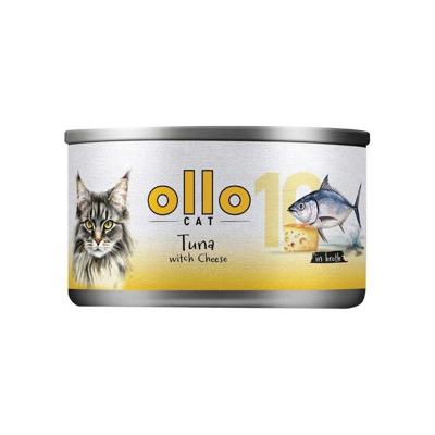 OLLO Cat nr 10 Tuna & Cheese in broth - nat kattenvoer - 70g