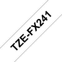 Brother TZe flexibele gelamineerde tape voor P-Touch 18 mm, zwart op wit - thumbnail