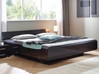 Bed IXANA 180x200 hoogglans grijs met hoofdeinde - thumbnail