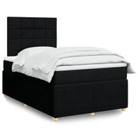 Boxspring met matras stof zwart 120x190 cm - thumbnail