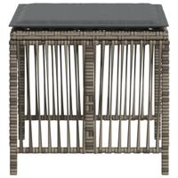 Tuinkrukken 4 st met kussens 41x41x36 cm poly rattan grijs - thumbnail