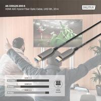 Digitus AK-330126-200-S HDMI-kabel HDMI Aansluitkabel HDMI-A-stekker, HDMI-A-stekker 20.00 m Zwart 8K UHD, Afgeschermd (dubbel) - thumbnail