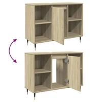 Badkamerkast 80x33x60 cm bewerkt hout sonoma eikenkleurig - thumbnail