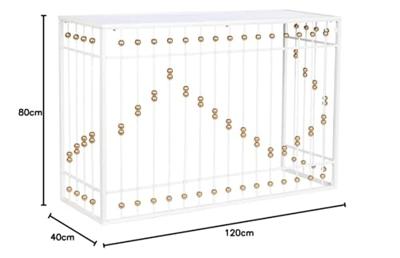 Wandtafel Home ESPRIT Wit Gouden Spiegel 120 x 40 x 80 cm