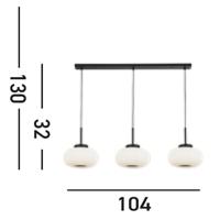 Searchlight Eetkamer hanglampLumina 3-lichts - 10271-3BK - thumbnail