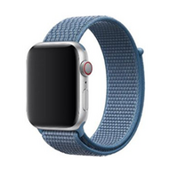 Sport Loop nylon bandje - Denim blauw - Geschikt voor Apple Watch 44mm / 45mm / 46mm / 49mm - thumbnail