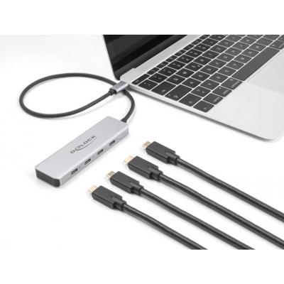 Delock 64231 USB 10 Gbps USB Type-C Hub met 4 x USB Type-C female met 35cm aansluitkabel