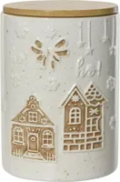 Decoris voorraadpot dolomiet peperkoek 11.5x16cm wit, bruin - thumbnail