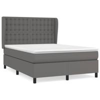 Boxspring met matras kunstleer grijs 140x190 cm - thumbnail