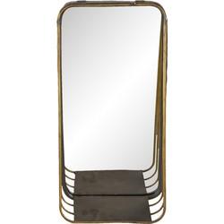 Clayre & Eef Spiegel 19x39 cm Koperkleurig Metaal Rechthoek Grote