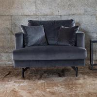 Nohr Fauteuil 'Tamora' Velvet, kleur Donkergrijs - thumbnail