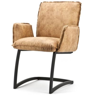 Sohome Eetkamerstoel 'Harald' Eco-leder met metaal, kleur cognac Sohome Eetkamerstoel 'Harald' Eco-leder met metaal, kleur cognac