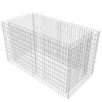VidaXL Gabion plantenbak verhoogd 180x90x100 cm staal zilverkleurig - thumbnail