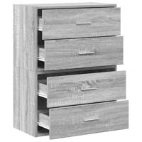 Kasten met 2 lades 2 st 60x31x40 cm bewerkt hout grijs sonoma - thumbnail
