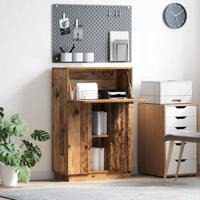 Bureau met plank Oud hout 71,5 x 31,5 x 106,5 cm Bewerkt hout - thumbnail