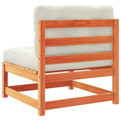9-delige Loungeset met kussens massief grenenhout wasbruin - thumbnail