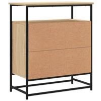 Dressoir 69x35x80 cm bewerkt hout sonoma eikenkleurig - thumbnail