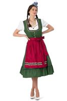 Traditionele Oktoberfest Dirndl Groen/Rood Kristin - thumbnail