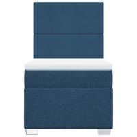 Boxspring met matras stof blauw 140x200 cm - thumbnail