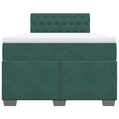 Boxspring met matras fluweel donkergroen 120x200 cm - thumbnail