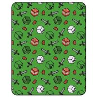 Minecraft Fleece plaid 110 x 140 cm groen - thumbnail