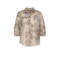 Expresso blouse 212FORTUNE met bladprint zand/zwart - thumbnail