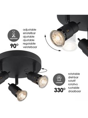 Light depot - LED opbouwspot Cilindro 3L - zwart - Outlet