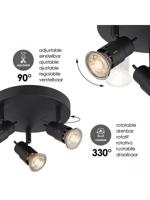 Light depot - LED opbouwspot Cilindro 3L - zwart - Outlet - thumbnail