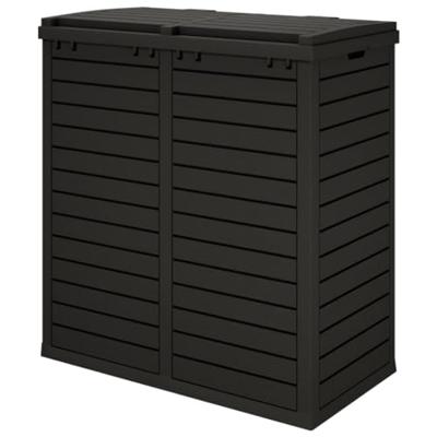 Vuilnisbak voor tuin 78x41x86 cm polypropeen zwart