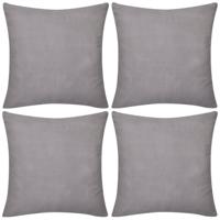 vidaXL Kussenhoezen katoen 80 x 80 cm grijs 4 stuks - thumbnail
