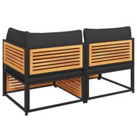 Tuinbank 2-zits met kussens massief acaciahout - thumbnail