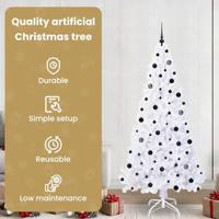 Kunstkerstboom met 300 LED Wit 210 cm PVC en staal - thumbnail