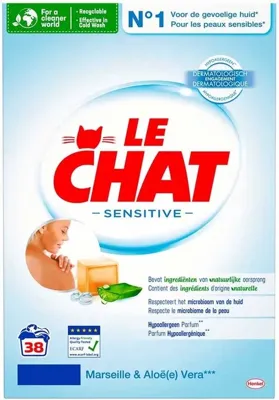 Le chat Le Chat Waspoeder Sensitive Marseille & Aloe Vera - 38 wasbeurten Le chat Le Chat Waspoeder Sensitive Marseille & Aloe Vera - 38 wasbeurten