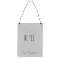Wandversiering Baby Hotel metaal 15x20cm - thumbnail