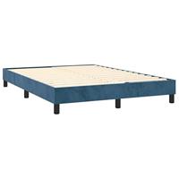 Boxspring met matras fluweel donkerblauw 140x190 cm - thumbnail