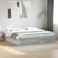 Bedframe bewerkt hout grijs sonoma eikenkleurig 180x200 cm - thumbnail