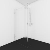 Douchewand Van Rijn Helder Glas Met Haakse Wand 200x120x50 cm van Rijn - thumbnail