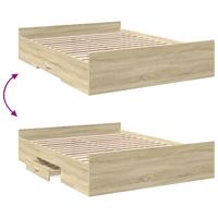 Bedframe met lades bewerkt hout sonoma eikenkleurig 160x200 cm - thumbnail