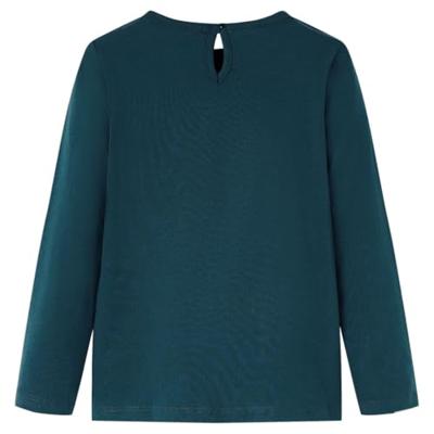 Kindershirt met lange mouwen konijnenprint 104 donkergroen