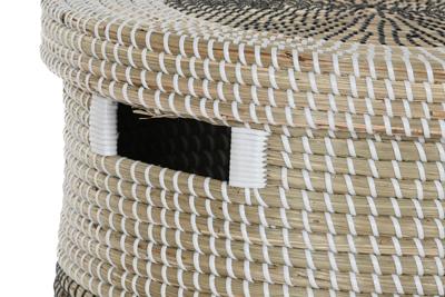 Home ESPRIT Cupset, wit, zwart, natuur, zeegras, 44 x 44 x 51 cm (2 stuks)