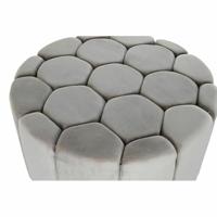 Voetensteun DKD Home Decor Beige Polyester Hout MDF (86 x 86 x 48 cm) - thumbnail