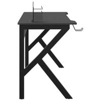Gamingbureau met K-vormige poten 110x60x75 cm zwart - thumbnail
