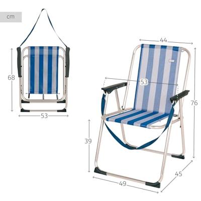 Strandstoel Aktive Wit Marineblauw 44 x 45 x 76 cm Zeeman Strandstoel Aktive Wit Marineblauw 44 x 45 x 76 cm Zeeman